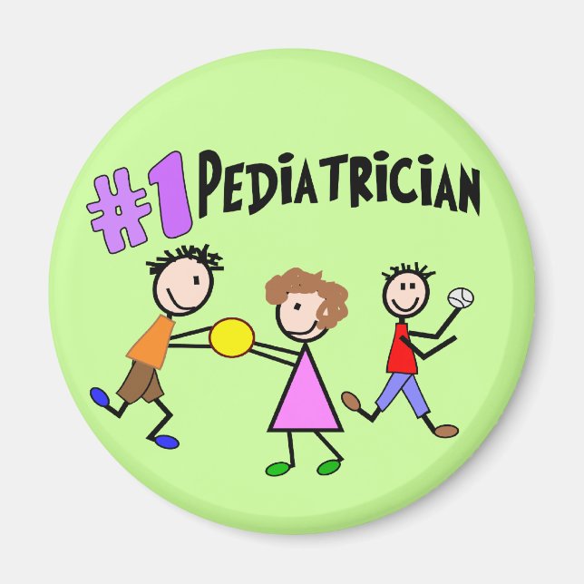 Paediatrician Gifts "# 1" Stick People Design Magnet (Front)