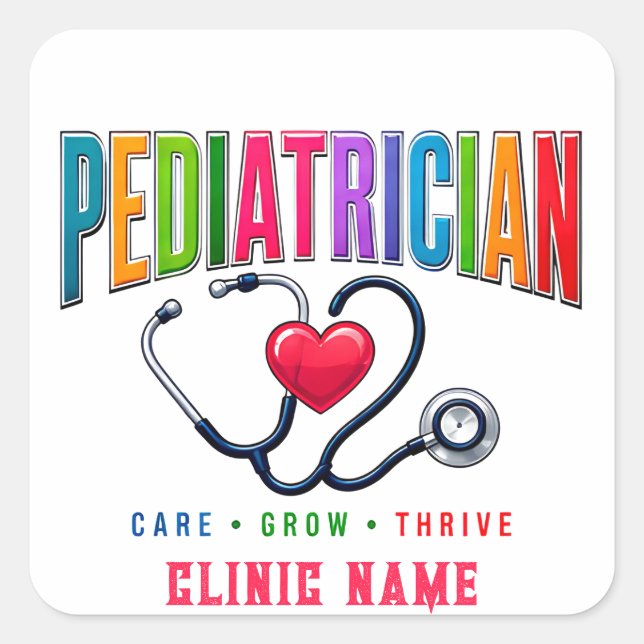 Paediatrician Medical Team Design Square Sticker (Front)