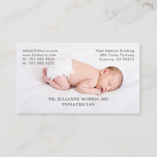 Paediatrician Newborn Baby Photo Business Card