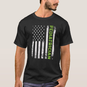 Paediatrician Vintage American Flag  Paediatrics T-Shirt