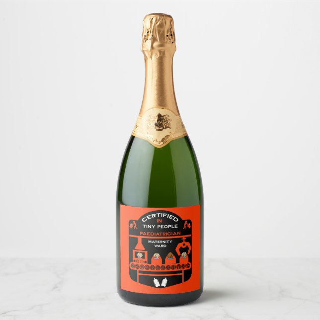 PaediatricianDoctor Thank You Gift Sparkling Wine Label (Front)