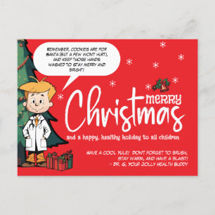 Paediatrician's Merry Message to Young Patients Holiday Postcard