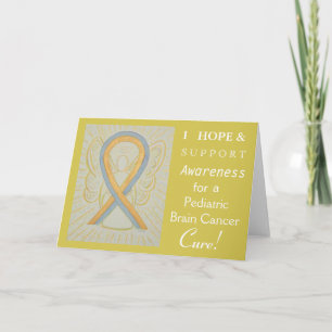 Paediatrics Brain Cancer Awareness Ribbon Note Card