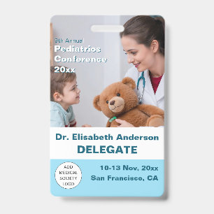 Paediatrics Child Physician Medical Conference ID Badge
