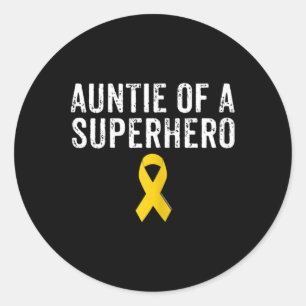 Paediatrics Childhood Cancer Awareness Auntie Of A Classic Round Sticker