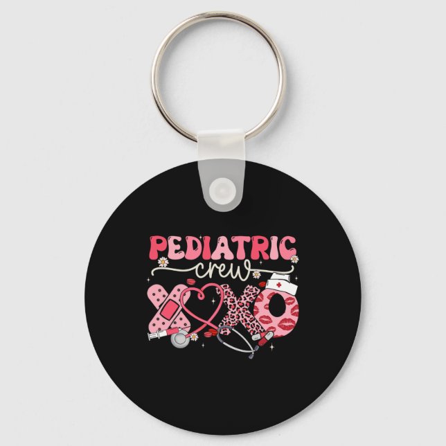 Paediatrics Crew Nurse Valentine Leopard Crew Peds Key Ring (Front)