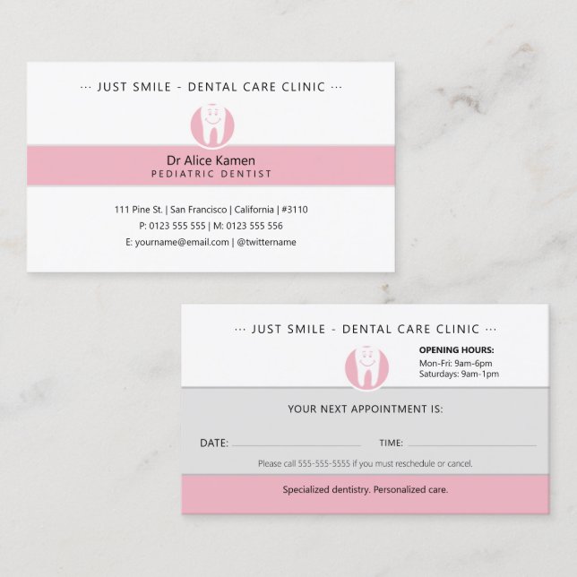 Paediatrics Dentist | Dental Practice Business Card (Front/Back)