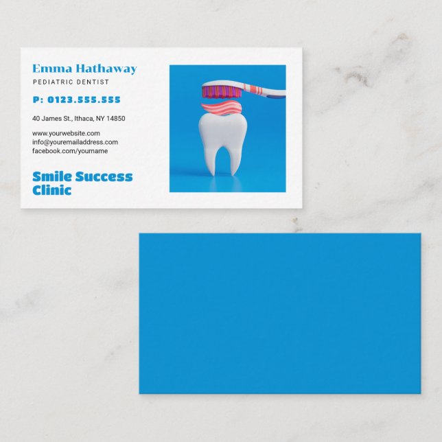 Paediatrics Dentist | Dental Practice Business Card (Front/Back)