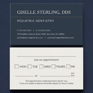 Paediatrics Dentistry Office Appointment Reminder Business Card