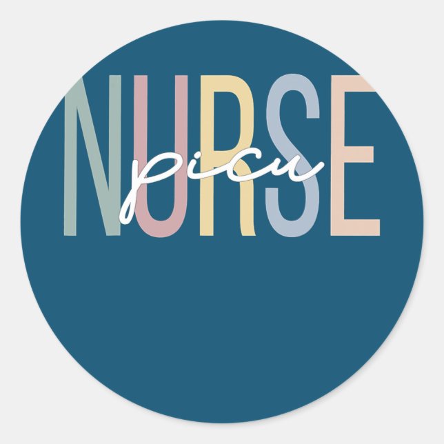 Paediatrics Intensive Care Unit Nurse Boho PICU Classic Round Sticker (Front)
