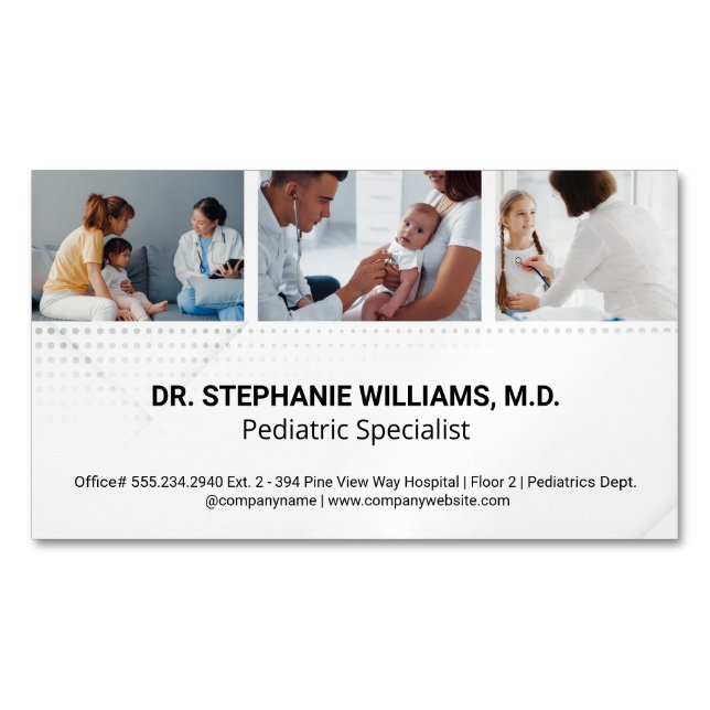 Paediatrics | Medical Health Care Workers Magnetic Business Card (Front)