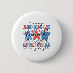Paediatrics Nurse 4th Of July Little Stars Shining 6 Cm Round Badge