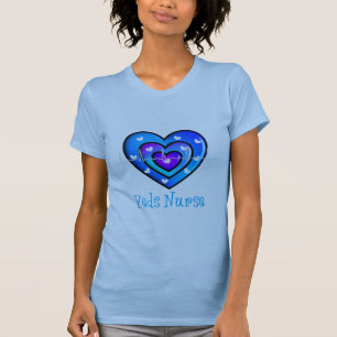 Paediatrics Nurse Artsy Blue Heart Design Gifts T-Shirt