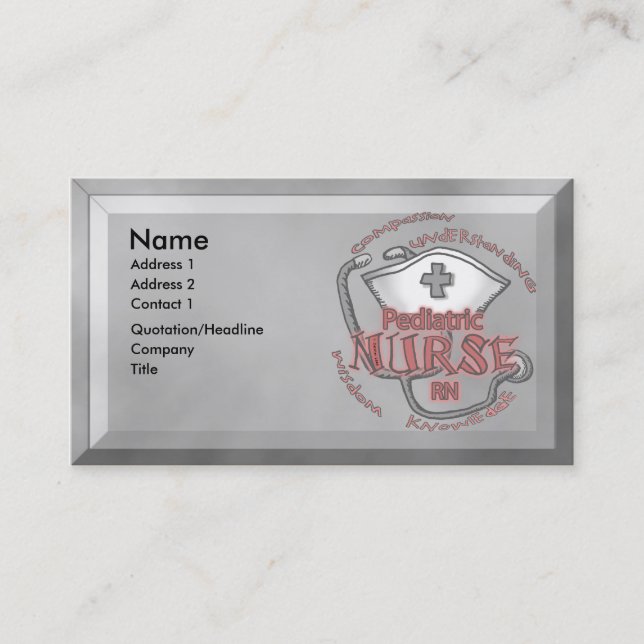 Paediatrics Nurse Axiom Business Card (Front)