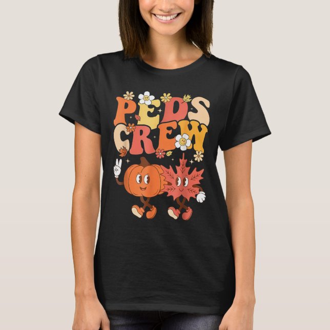 Paediatrics Nurse Crew Thanksgiving Cute Pumpkin P T-Shirt (Front)