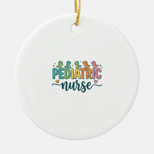 Paediatrics Nurse Dinosaur Vintage Style Shirt Des Ceramic Tree Decoration