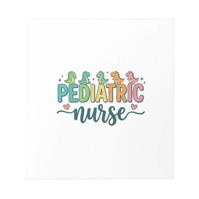 Paediatrics Nurse Dinosaur Vintage Style Shirt Des Notepad (Front)
