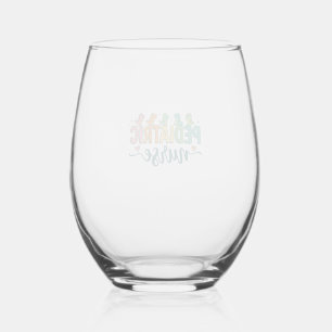 Paediatrics Nurse Dinosaur Vintage Style Shirt Des Stemless Wine Glass