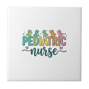 Paediatrics Nurse Dinosaur Vintage Style Shirt Des Tile
