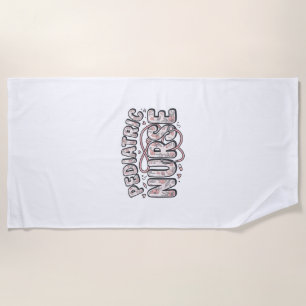 Paediatrics Nurse Floral Vintage Engraving Design_ Beach Towel