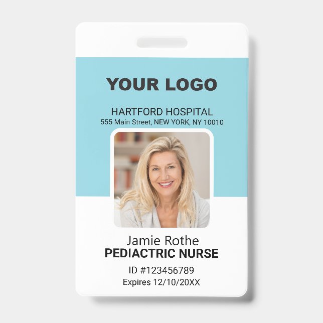 Paediatrics Nurse Photo Logo ID Badge (Front)