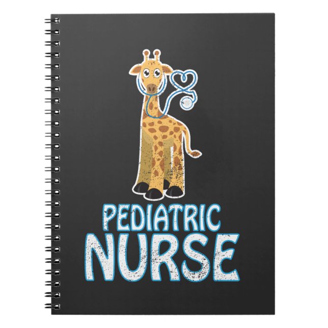 Paediatrics Nurse RN Paediatrics Giraffe Gift Notebook (Front)