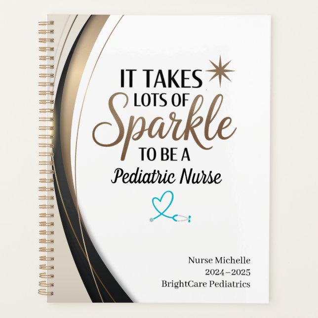 Paediatrics Nurse Sparkle Planner – Personalised (Front)
