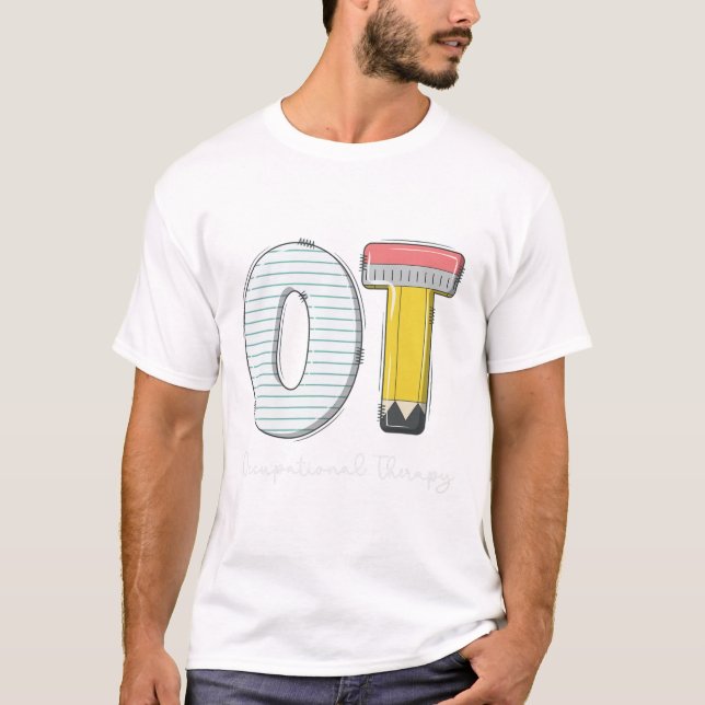 Paediatrics Occupational Therapy Cute Pencil Back  T-Shirt (Front)
