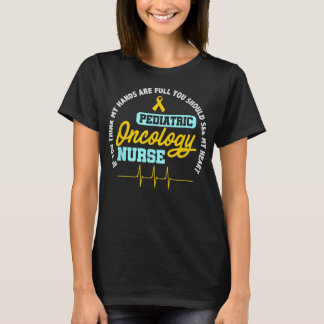 Paediatrics Oncology Nurse RN Ribbon EKG Cancer Nu T-Shirt