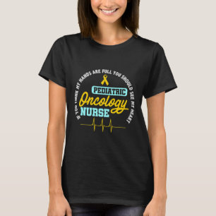 Paediatrics Oncology Nurse Rn Ribbon Ekg Cancer Nu T-Shirt