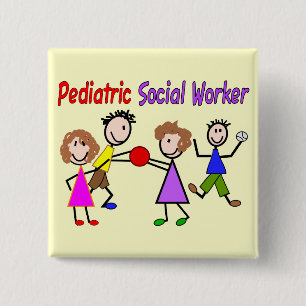 Paediatrics Social Worker 15 Cm Square Badge