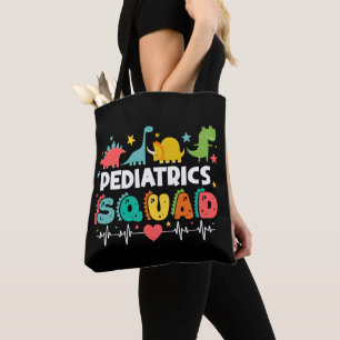 Paediatrics Squad Dinosaur Nurse Medical Team Funn Tote Bag