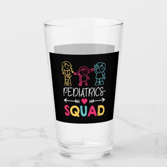 Paediatrics Squad Nurse Cute Glass (Front)