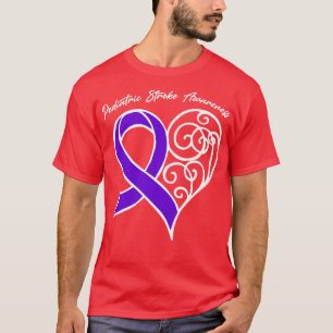 Paediatrics Stroke Awareness Heart Ribbon Gift Val T-Shirt