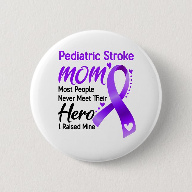 Paediatrics Stroke Awareness Month Ribbon Gifts 6 Cm Round Badge (Front)