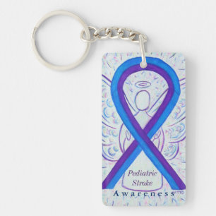Paediatrics Stroke Awareness Ribbon Custom Key Ring