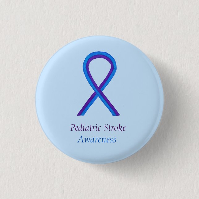 Paediatrics Stroke Awareness Ribbon Custom Pin (Front)