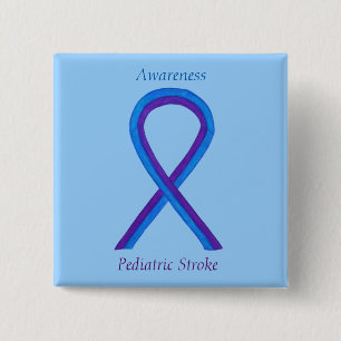 Paediatrics Stroke Awareness Ribbon Custom Pin