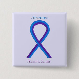 Paediatrics Stroke Awareness Ribbon Custom Pin