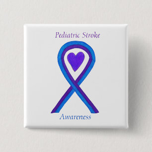 Paediatrics Stroke Awareness Ribbon Pin Buttons