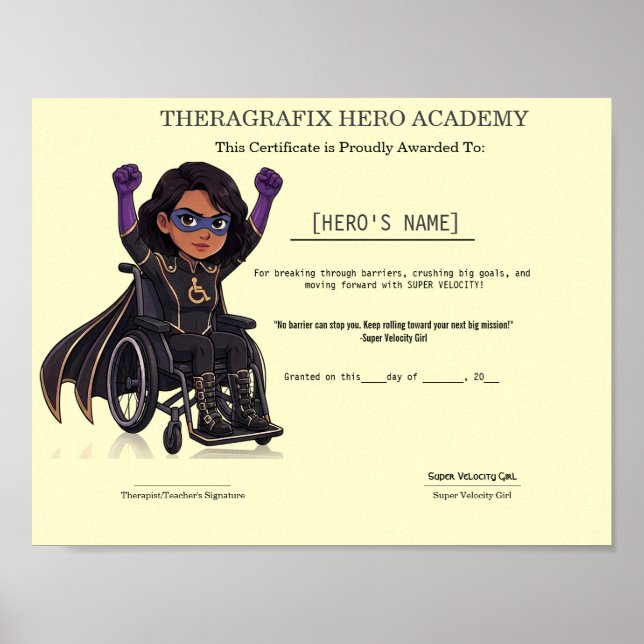 Paediatrics Therapy Speed & Coordination Award Poster (Front)