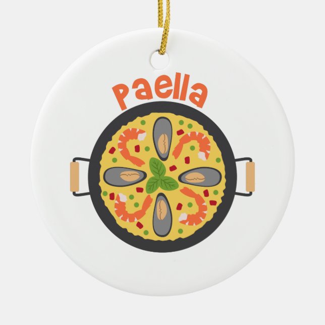 Paella Ceramic Tree Decoration (Front)