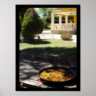 Paella Dish Resting in Garden Poster