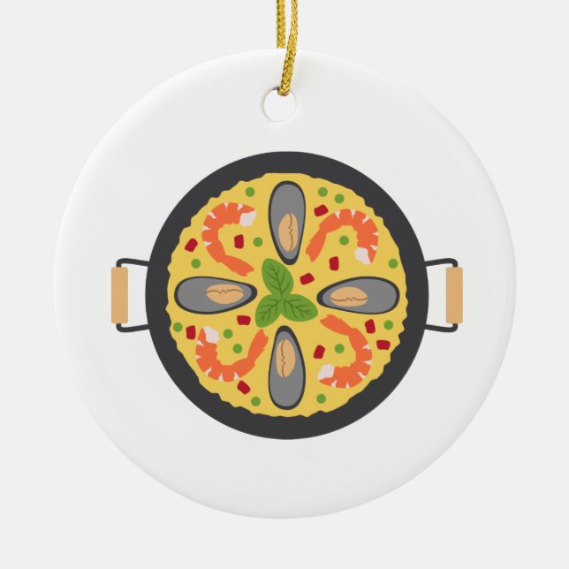 Paella Meal Ceramic Tree Decoration (Front)