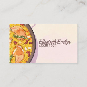 Paella Valenciana: Culinary Art for Business Card