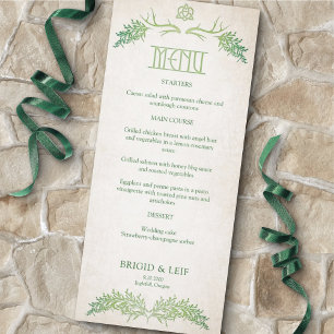 Pagan Celtic Antlers Wedding Menu