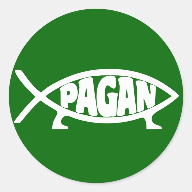 Pagan_fish_ROF Classic Round Sticker (Front)