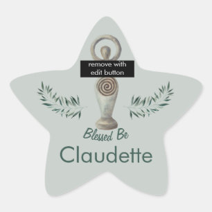 Pagan Goddess Personalised Star Sticker