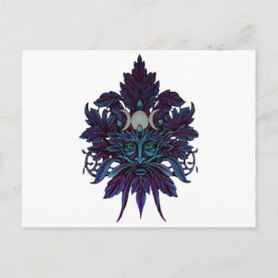 Pagan Green Man Triple Moon Wiccan God Postcard