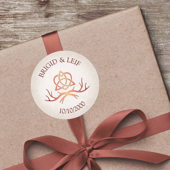 Pagan Handfasting Wedding Classic Round Sticker (Creator Uploaded)